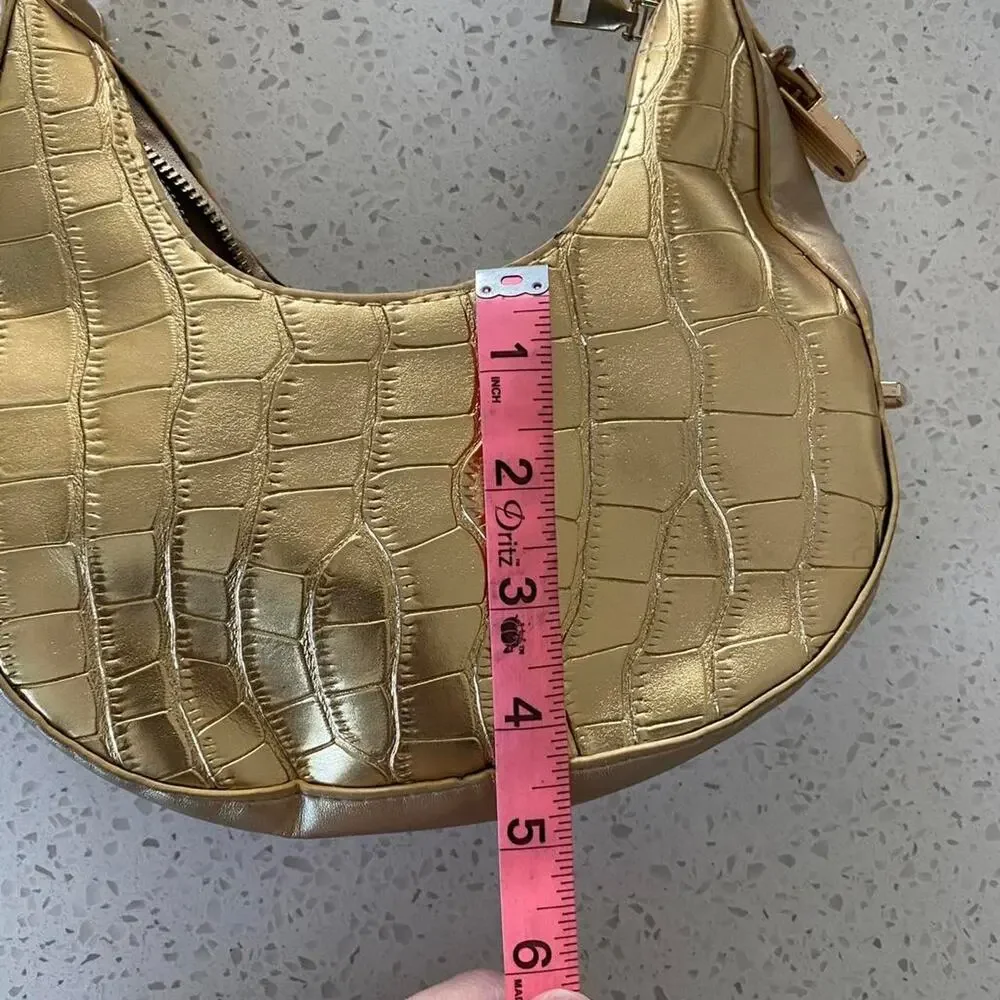 Gold mcbling crocodile embossed faux